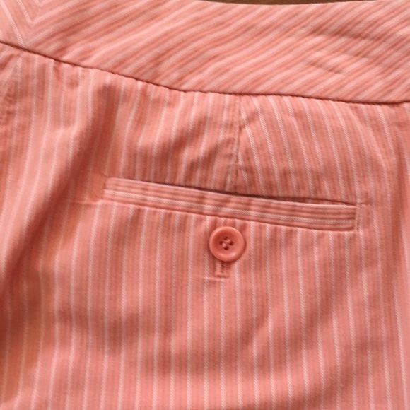Ann Taylor Peach pin striped culottes with cuffs - Picture 7 of 10